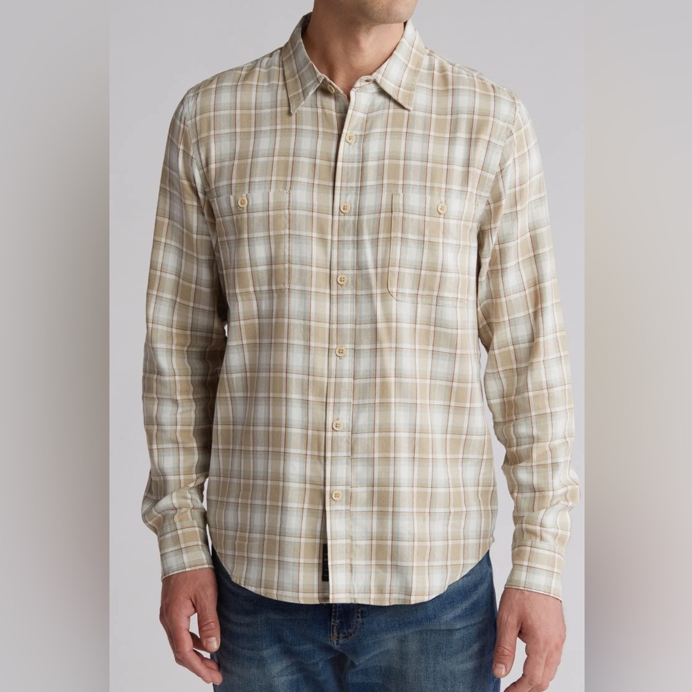 🍀Lucky Brand Mason Plaid Workwear Button-Up Shirt. Size Small